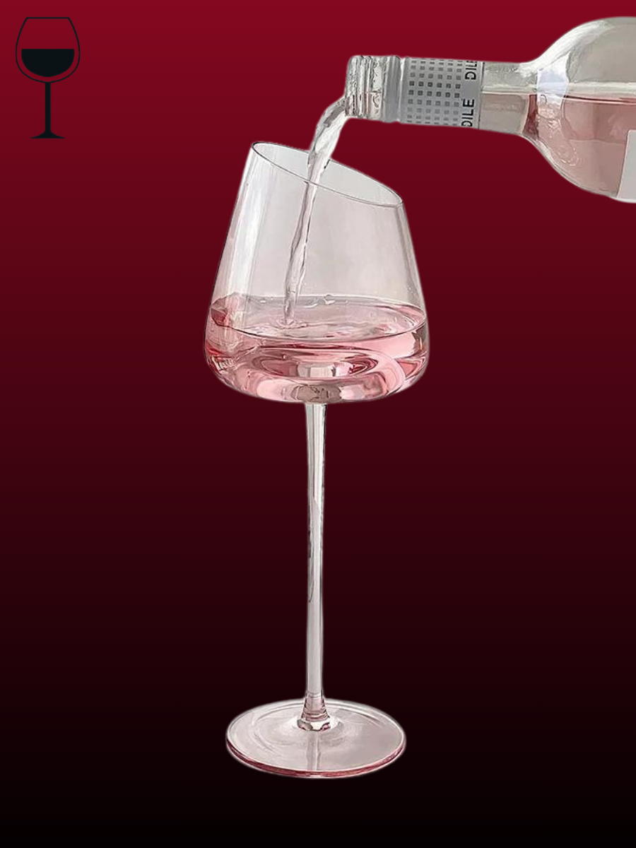 Large Pink Red Wine Glass
